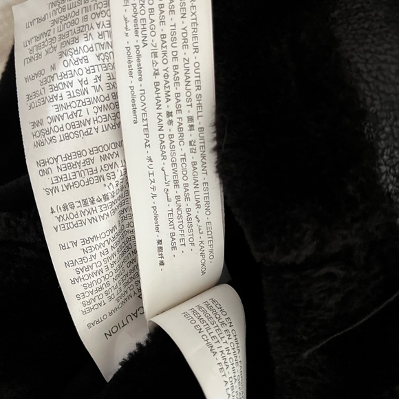 Zara Black Women's Aviator Faux Leather/Fur Jacket Moto Biker Belted Jacket XS - Picture 5 of 5